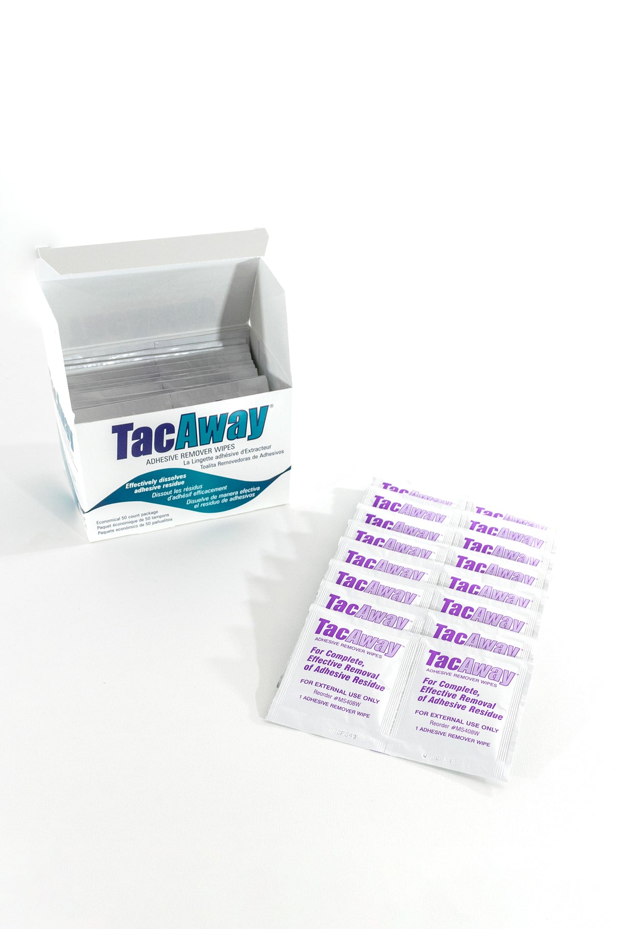 TAC AWAY adhesive remover wipes (50 ea)